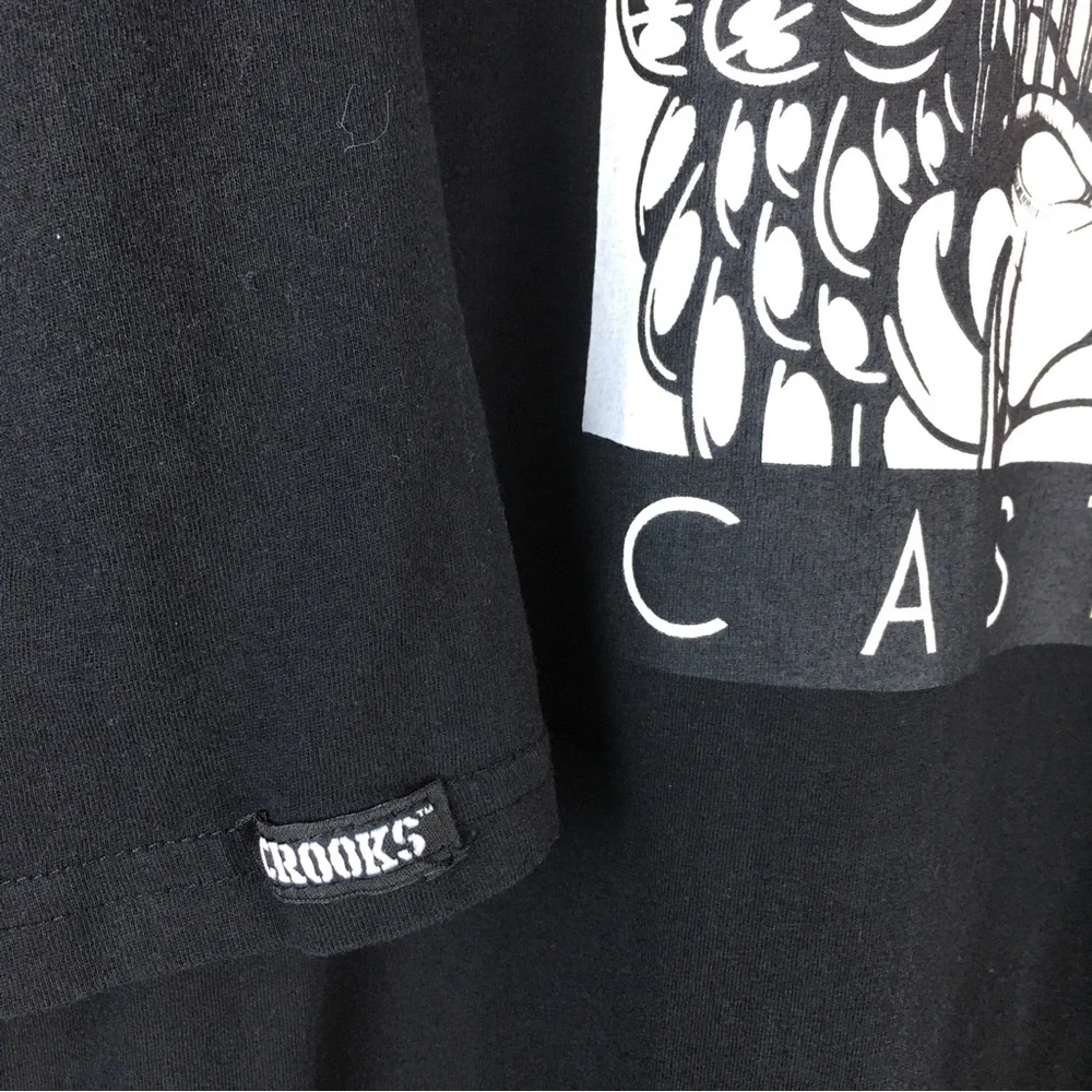 Crooks & Castles Streetwear Short Sleeve Black T-Shirt Red White Graphic Sz 3XL - Picture 4 of 12